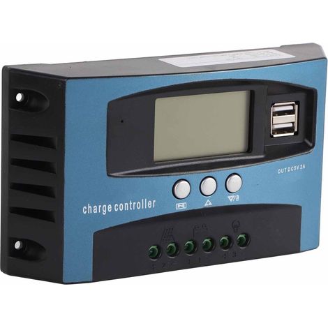 Solar-Laderegler 12V 24V Intelligente MPPT-Ladeerkennung LCD-Anzeige Solarpanel-Laderegler 60A (20A Entladung) (1/5)