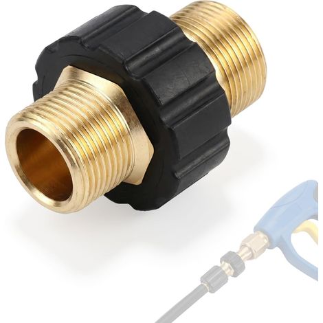 Adaptateur de Tuyau à Raccord Rapide Double Mâle M22 x 1,5 pour Nettoyeur Haute Pression, Compatible avec HD (1/5)