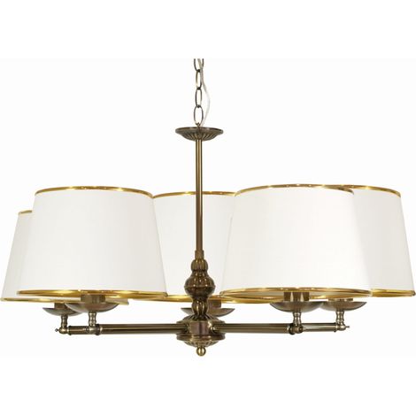 Lustre Candellux Grand 35-99429 laiton 5xE14 blanc (1/2)