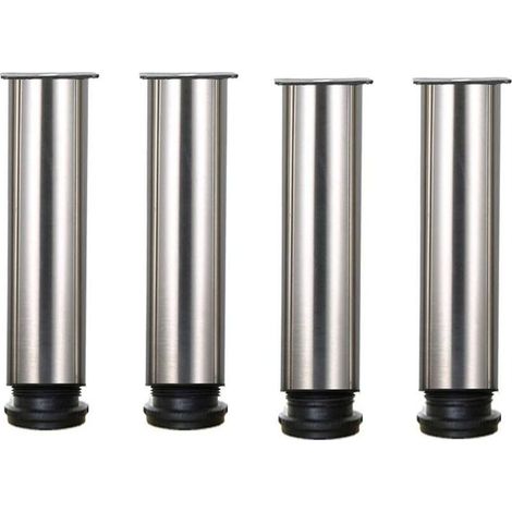 höhenverstellbare, 200 mm hohe, verstärkte Schrankfüße/Tischfüße/Möbelfüße aus gebürstetem Edelstahl, höhenverstellbar von 0 bis 15 mm. Inklusive Edelstahlschrauben. (1/5)