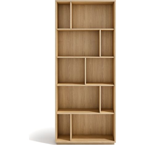 Estantería librería, colección NACK, con 5 niveles de altura en melamina color roble dorado (1/5)