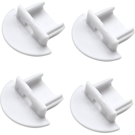 Kit de 4 Embouts pour Profilé LED Encastré, Accessoires pour Bandes LED, Idéals pour Finition et Protection des Extrémités du Profilé, Blanc