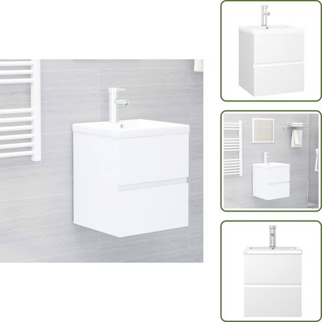 Lavabo de cerámica - vidaXL Mueble con lavabo madera de ingeniería gris - Armario de baño