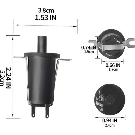 Couvercle de trémie/interrupteur de porte Masterbuilt (avec vis) 9904190041 pour barbecue numérique au charbon de bois 560/800/1050 XL (1/5)