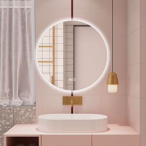 Aica 90x90cm Specchio da bagno a LED, 3 Temperature di Colore, Disappannamento, Retroilluminato (1/5)