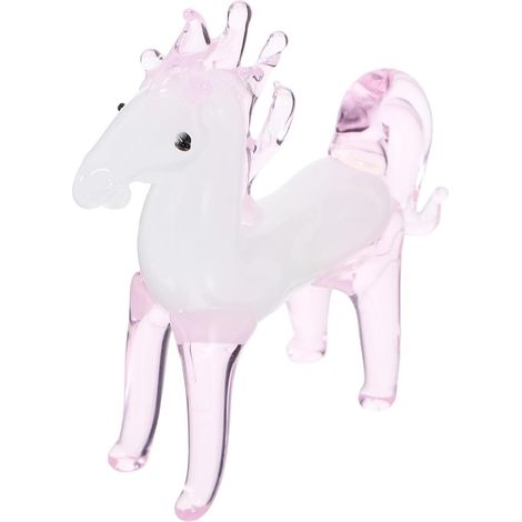 figurine de cheval en cristal rose idéale pour décorer une
