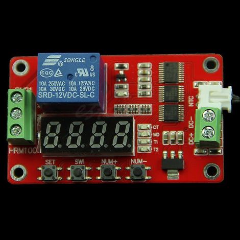 Minuterie de relais de température HRM100, module de commande d'automatisation 12 V avec affichage numérique (1/2)