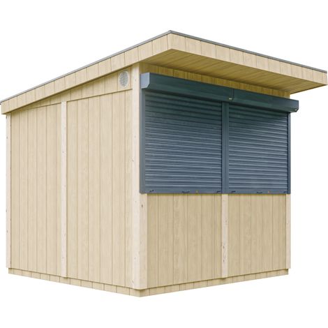 Wood-based kiosk - 5.9m² - H240x248x305 cm - Garden-bar, Market Stand - LP Smartside panel construction - Timbela M950
