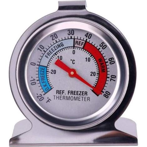 Thermomètre de réfrigérateur grand cadran avec crochet pour congélateur et frigo (1/5)
