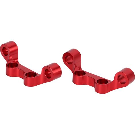 Lot de 2 supports de bras de suspension supérieurs en métal pour voiture RC Tamiya TT02 1/10 (pièces de rechange rouges) (1/5)