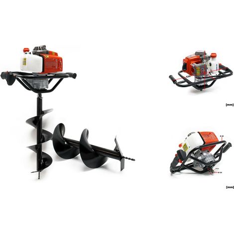 Tarière thermique 63,3 cm³ + 2 mèches 250mm / 300mm