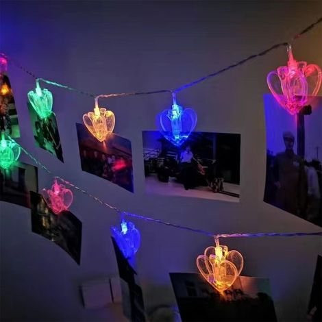 Guirlande Lumineuse À Pinces LED - 150 cm - Câble Fin Transparent - Alimentation Par Piles - Pour Décoration Murale Intérieure Et Extérieure - 1 Pièce (1/5)