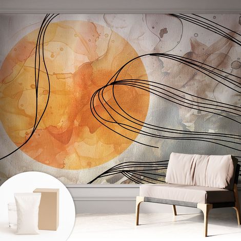 Carta Da Parati Non Tessuto - Con Colla Gratuita - Con Motivi Moderni - Design Elegante Per Pareti Astrazione armonica 312x219 cm (1/5)