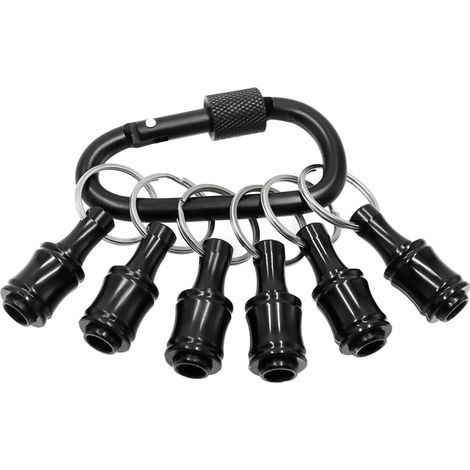 6 Pièces Porte-embouts à Main de Tournevis à Hex, 1/4" Porte Embout Visseuse avec Mousqueton pour Extension Rapide et Dégagement Poignée de Perceuse (1/5)