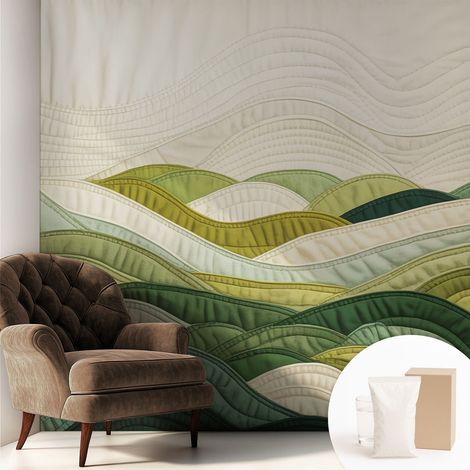Fototapete Vliestapete mit Kleber - modern Wohnzimmer - Wanddekoration - einfach anzubringen Stoffhügel 250x250 cm (1/5)