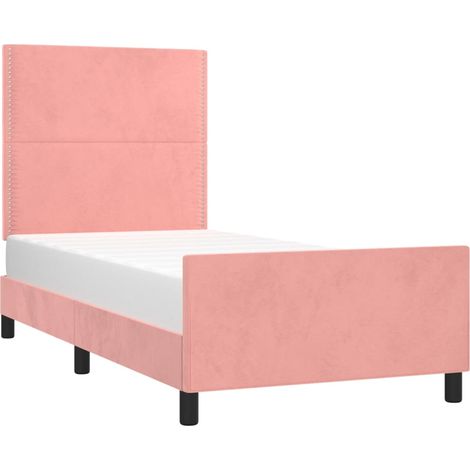 Giroletto con Testiera Rosa 90x200 cm in Velluto vidaXL (1/5)