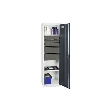 Stumpf Armoire à outils et matériaux Série 3000 gris clair / gris anthracite + 3 tiroirs 100 mm + 2 tiroirs 200 mm + 2 étagères extractibles - 3005671