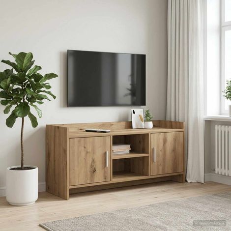 Beyamis Meuble TV 102 x 33 x 47 cm en chêne massif contrecollé. (1/5)