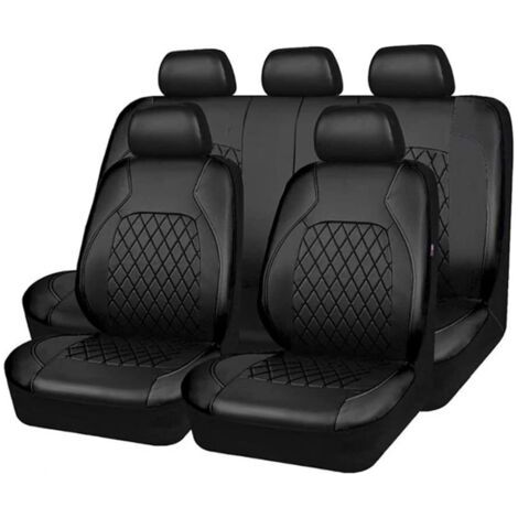 Housse de siège de voiture en cuir PU – Kit complet 9 pièces – Protection durable contre l'usure – Installation universelle rapide