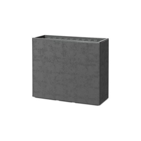 Fioriera Rettangolare Alta con Ruote 70cm Grigio Fumo Plastecnic