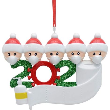Weihnachtsschmuck-Set, individuell gestaltbares Weihnachtsbaum-Hänge-Set für die ganze Familie, festliches Geschenk für die ganze Familie (5-teilig)