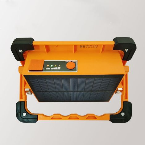 Lampe solaire LED portable rechargeable rapide, éclairage extérieur avec poignée rotative, camping urgence maison, grand format (1/5)