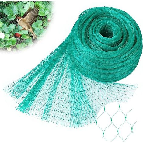 Filet de protection contre les oiseaux 5 m x 20 m à mailles fines : PE vert, filet anti-pigeons, pour balcon, découpable, filet pour arbres fruitiers, jardin, pour jardin, balcon ou étang (1/5)
