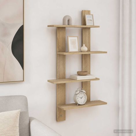 vidaXL Étagère Murale Chêne Sonoma 61 x 13,5 x 105 cm (1/5)