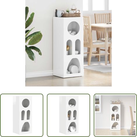 Hochglanz Weiß - Sideboard Hochglanz Weiß 40 x 35 x 100,5 cm Holzwerkstoff (1/5)