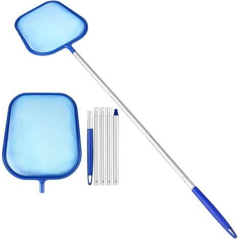 150CM Écumoire De Piscine, Filet à Feuilles De Piscine à Mailles Fines Sac Profond Résistant Râteau à Feuilles avec Mât Télescopique en Aluminium pour Spa De Bain à Remous D'étang De Jardin (1/4)