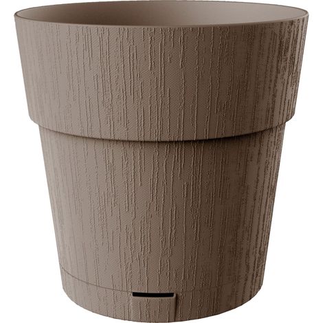 STEFANPLAST Vaso da fiori ETHICA - 2 L - 40 x h39 cm - Con riserva d'acqua - Taupe