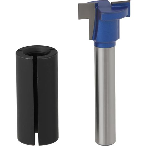 Fraise à défoncer à trou de serrure de 5/8", tige de 6,35 mm avec adaptateur de pince de 1/2 à 1/4 compatible avec les défonceuses (1/5)