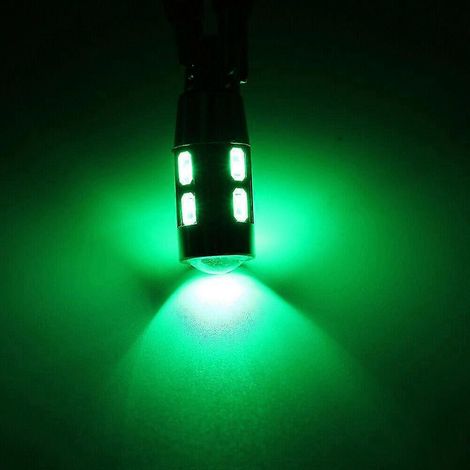 Lot de 2 ou 4 ampoules LED T10 10-SMD pour feux de position CANBUS, éclairage blanc 12 V (1/3)