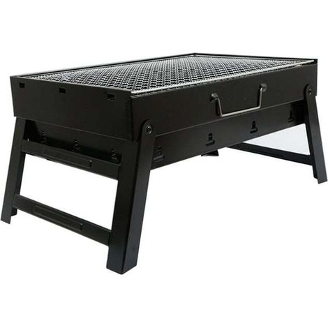 Foldable Charcoal Grill, Lightweight and Portable Mini Camping BBQ, Innovative Design, Easy to Clean, Black, Iron (1/5)
