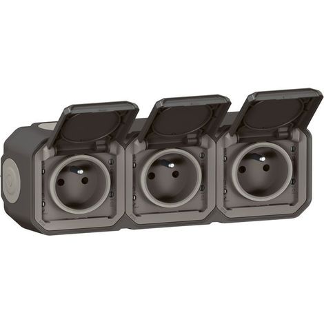 PRISE 3x2P+T F/B étanche ANTHRACITE SAILLIE (069766L) (1/3)