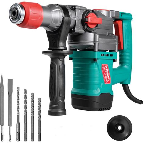 Marteau perforateur SDS Plus, marteau de démolition 900 W, brise-béton, perceuse rotative filaire 790 tr/min pour maçonnerie, burin électrique 4400 BPM (1/5)