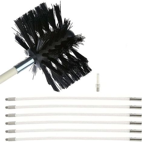 Kit de ramonage, brosses de ramonage, système de ramonage rotatif, jeu de brosses de ramonage (6 brosses, 410 mm)