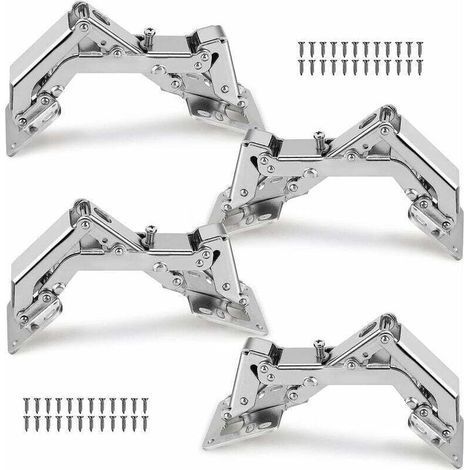 Charnière hydraulique à tampon sans trou Charnière à grand angle sans trou avec amortissement 4pcs