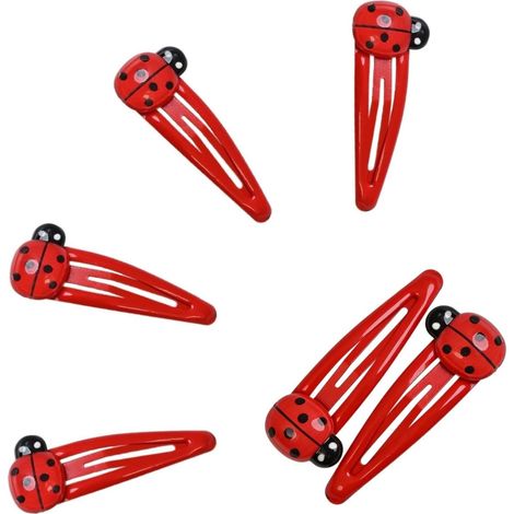 Pinces à cheveux coccinelle mignonnes, barrettes à cheveux animaux de dessin animé, pinces à cheveux coccinelle pour déguisement, diadèmes antidérapants pour femmes et filles (1/5)