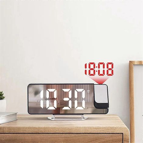 Elektronischer Wecker mit 180°-Drehung, Zeit- und Temperaturanzeige für Schlafzimmer A (1/5)
