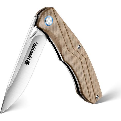 Klappmesser mit Lederscheide, Einhandmesser für Camping & Jagd
