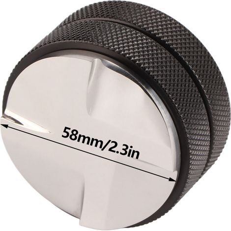 Presse à café en acier inoxydable 58mm antidérapante pour usage professionnel (4 pentes inclinées, noir) (1/5)
