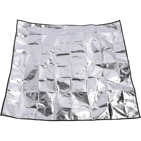 Tapis ignifuge Tapis de protection en fibre de verre et aluminium 100x60cm résistant à haute température pour barbecue (1/4)