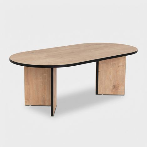 Moderner Couchtisch aus Melamin 119 x 60 cm Sable - Braun - Schwarz