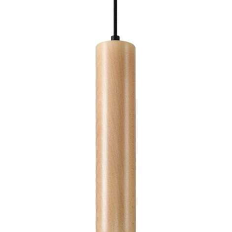 Lampe à suspension Lorento 1 GU10, bois naturel, lumilo 06.295.36 (1/5)