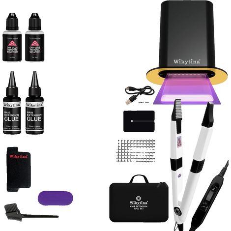 Kit d'extensions capillaires, machine à enlever la colle UV, outils de coiffure professionnels, COMBO-I