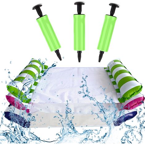 Hammock Flottante Gonflable - Pour Piscine Extérieure Plage - Siège Réclinable Flottant - 3 Pièces (1/5)