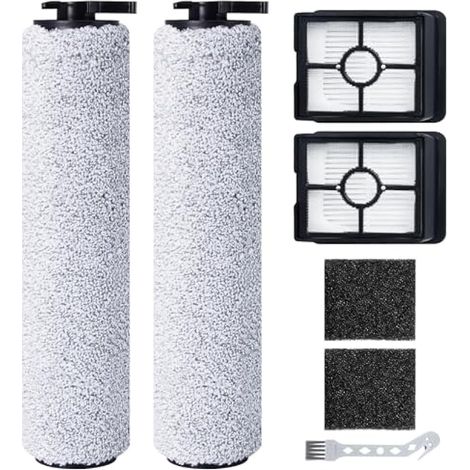 Rouleau de brosse de rechange et filtre HEPA pour BISSELL CrossWave HF3 Aspirateur Balai Laveur Sans Fil (3598N), 2 rouleaux de brosse + 2 filtres HEPA + 2 éponges filtrantes + 1 brosse de nettoyage (1/4)
