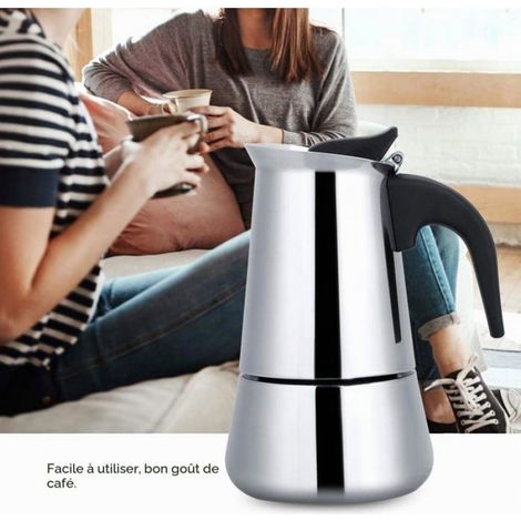 Cafetière Italienne - Acier Inoxydable - 200 Ml - Compatible Gaz Vitrocéramique Induction - 1 Pièce (1/5)