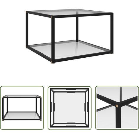 The Living Store Couchtisch Transparent 60x60x35 cm Hartglas - Couchtisch - Glastisch - Moderner Couchtisch - Esszimmertisch - Wohnzimmerdeko (1/5)